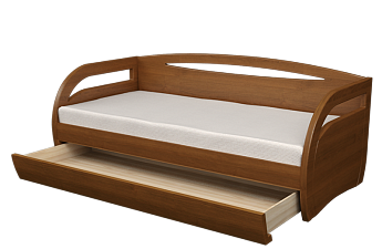Изображение к Угловая кровать с ящиком или доп. спальным местом